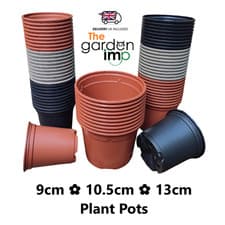 Image of Plant Pots Plastic 9cm 10.5cm 13cm Round Deep Full Seed Plug Flower Pot Growing
