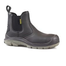 Image of MENS LEATHER CHELSEA SAFETY BOOTS DEALER SLIP ON STEEL TOE CAP WORK SHOES SIZE