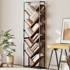 Image of Tree Bookshelf 10 Tier Standing Bookcase for Home Office, Refurbished