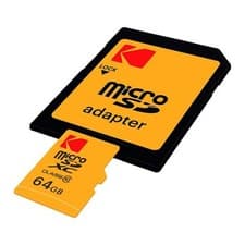 Image of 64GB Kodak MicroSDXC Memory Card, Class 10, 85MB/s Read, 25MB/s Write, inc. SD A