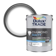 Image of Durable Emulsion Paint - Dulux Trade Diamond Matt Pure Brilliant White 5L