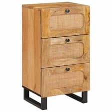 Image of vidaXL Sideboard with Drawer Brown 40 x 33 x 75 cm Solid Mango Wood, Dining Room