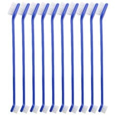 Image of Effective Double-Headed Pet Toothbrush for Dogs and Cats - 10pcs Set