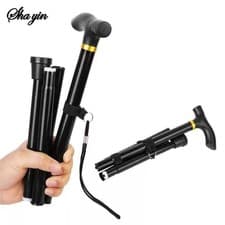 Image of Lightweight Easy Folding Aluminium Walking Stick Cane, Height Adjustable