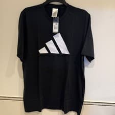 Image of Adidas Future Icons Logo Graphic T-shirt  black and white 100% cotton single New