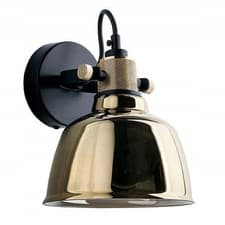 Image of Black Gold Glass Shade Wall Light 1xe27 Sconce Home Room Lighting