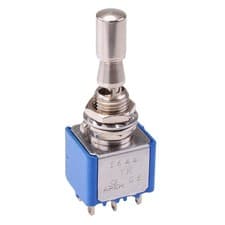 Image of 5644THA3V APEM On-On-On Locking 6.35mm Miniature Toggle Switch DPDT 4A 30VDC