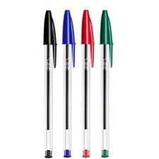 Image of BIC PENS Cristal Medium Ball Point Pens Biros (BLACK, BLUE & RED OPTION) 1 to 50