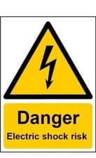 Image of Danger Electric Shock Risk Warning Sign. Rigid Plastic **HIGH QUALITY**
