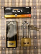 Image of Kasp Premium Brass Padlock 50x80mm Long Shackle K12550L80A5 new in box post free