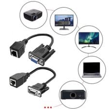 Image of DB9 to RJ45 Cable DB9 Female to RJ45 Female Extender Adapter Converter Cable