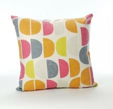Image of Cotton Cushion Cover Multi or Greys 42 x 42 cm Geometric Pattern