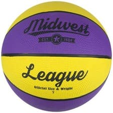 Image of Midwest League Basketball-Yellow/Purple--Size 7