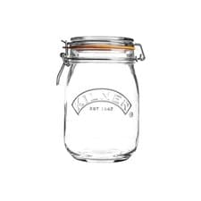 Image of Kilner Clip Top Jar 1L Airtight Glass Storage Preserving Fruits Clear New