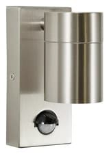 Image of Outdoor Light Silver Leto Spot IP44 Stainless Steel PIR Motion Sensor Zink
