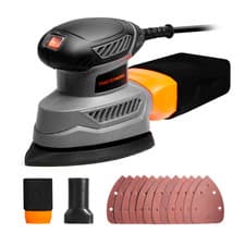 Image of MasterWorx Electric Detail Sander Wood Dust Collector Mouse Palm Handle - 130W