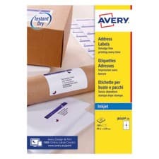 Image of Avery (PACK OF 100) Inkjet Parcel Labels 4 Per Sheet White J8169-25 *FREE DEL*