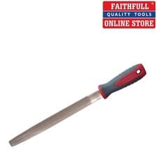 Image of ENGINEERS HALF ROUND FILE WITH HANDLE 250mm 10" SECOND CUT MEDIUM,FAITHFULL RS10