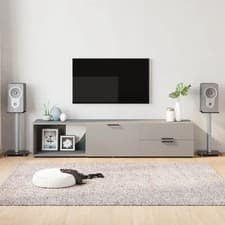 Image of Speaker Stands 2 pcs Black & Silver Tempered Glass 1 Pillar Design vidaXL