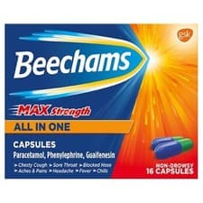 Image of Beechams Max Strength All in One Capsules – Cold, Flu & Chesty Cough Relief