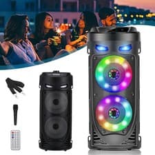 Image of Portable Bluetooth Speaker LED Wireless Party Speaker Stereo Sound System & MIC