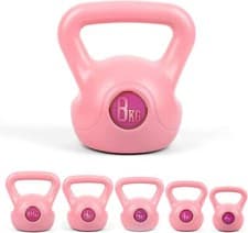 Image of Pink Vinyl Kettlebell Weight 2kg-20kg Non Slip Grip for Home Gym Workouts