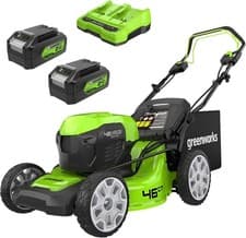 Image of Greenworks 48V Cordless Lawnmower 2x4Ah Batteries & Twin Charger NEW