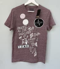 Image of Converse All Star Women’s Round Neck Printed T-shirt Purple Mauve XS BNWT