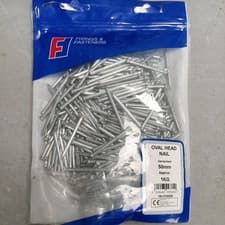 Image of Forgefix Oval Head Nails Galvanised 50mm 1kg Pack Timber Woodwork