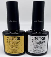 Image of CND Shellac Base & Top Coat Nail Gel Polish - Free Post - UK Seller