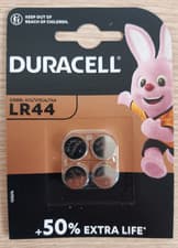 Image of Duracell LR44 Batteries AG13 357 A76 RW82 L1154 SR44 Coin Cell Button Alkaline