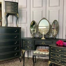 Image of Black Bedroom Furniture Set French Style Olympus Furniture Set Custom Order