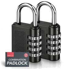 Image of 2x 4 Digit Combination Padlock Heavy Duty Outdoor Lock Gym Travel Luggage Locker