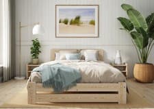 Image of Solid Wooden Bed Frame F1 Aurora Super King, King, Double, Small Double, Single