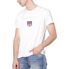Image of Gant Mens T Shirt Original Soft Cotton Shield Crew Neck Pullover Summer Tee