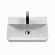 Image of Nuie Core 500mm Thin Edge Wash Basin ONLY 1 Tap Hole White Ceramic Bathroom Sink