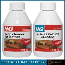 Image of HG DEEP CLEANER FOR LEATHER 4IN1 CAR FURNITURE SOFA COAT HANDBAG CLEANING 250ML