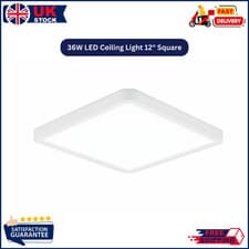 Image of 36W LED Ceiling Light 12" Square Cool White 6500K Ultra Bright Flush Mount
