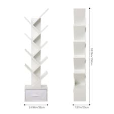 Image of Multi- Tiers Bookshelf Display Bookcase Tree Shaped Storage Rack Display Shelves