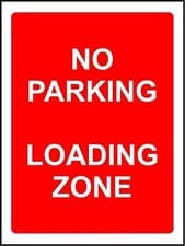 Image of No Parking Loading Zone safety sign