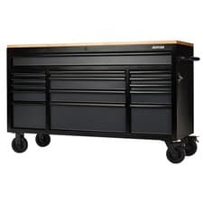 Image of BUNKER 15 Drawer Workbench Roller Tool Cabinet, 61", Grey (Damaged packaging)