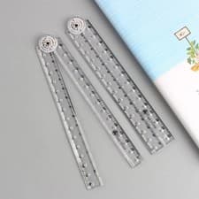 Image of Folding Acrylic Ruler Portable Clear Measuring Ruler School Office UK