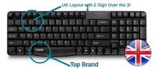 Image of Keyboard Spill Resistant USB Wired Office Rapoo N2400 Compact UK Layout