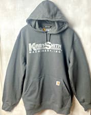 Image of Carhartt Rain Defender Hoodie Loose Fit Heavyweight Grey Sweatshirt Size XL