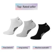Image of Umbro Official Multipack Mens 3, 6 , 12 Pairs Sports Trainer Liner Socks UK 6-11