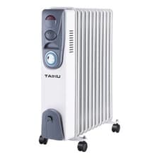 Image of 11 Fin Oil Filled Radiator 2500W Electric Portable Heater With Timer - White