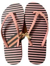 Image of Jack Wills Tidbury Flip Flops Pink/Navy Stripe, UK 7/US 9 *NEW W/TAGS