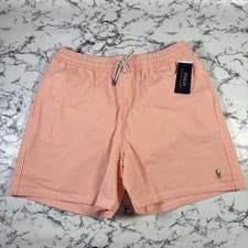 Image of POLO RALPH LAUREN Mens Orange Stripe Traveler Swim Shorts SIZE L Seersucker BNWT