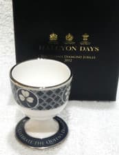 Image of NEW HALCYON DAYS PORCELAIN EGG CUP QUEEN ELIZABETH II DIAMOND JUBILEE 2012 BOXD