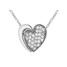 Image of Silver Heart Necklace Ladies Unique High Quality UK Discounted Jewellery